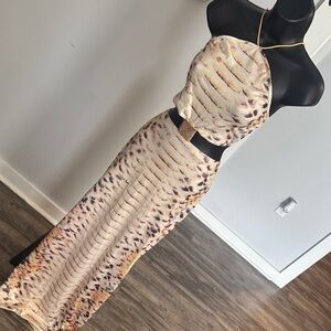 Stylish Halter Maxi Dress with Belt